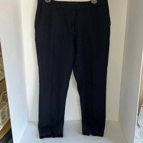 Tommy Hilfiger Linen Blend Pants Women’s Size 6 Navy Blue Pockets Lightweight - Picture 1 of 6